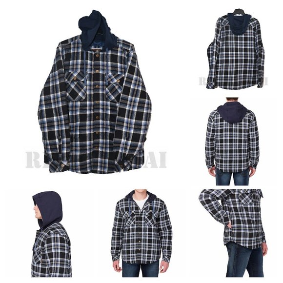 Blue Men’s Shirt Jacket with Hood Legendary Outfitters